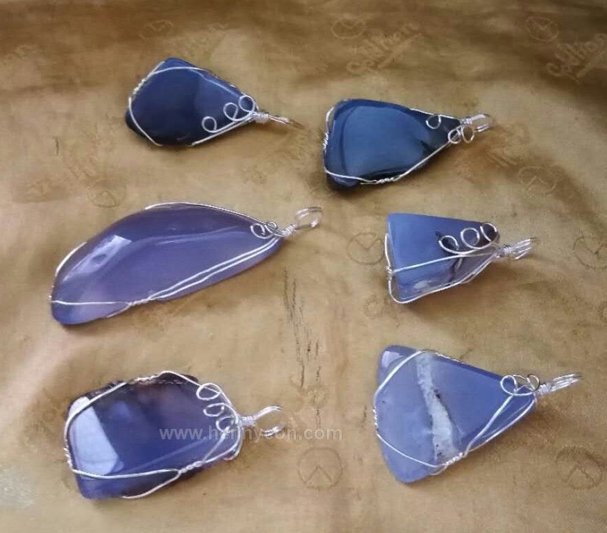 blue chalcedony pendants