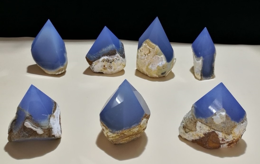 blue chalcedony points