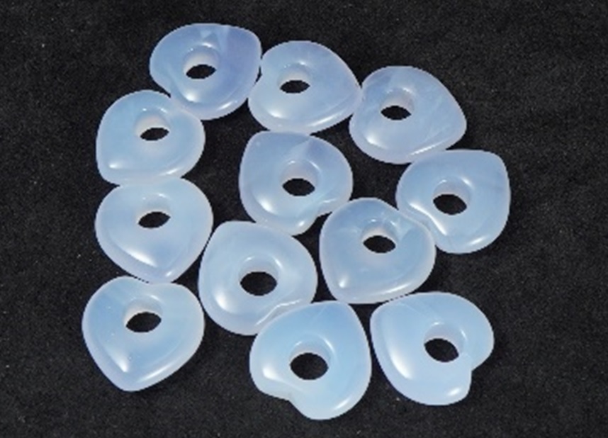 blue chalcedony hearts