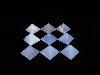 blue chalcedony pyramids