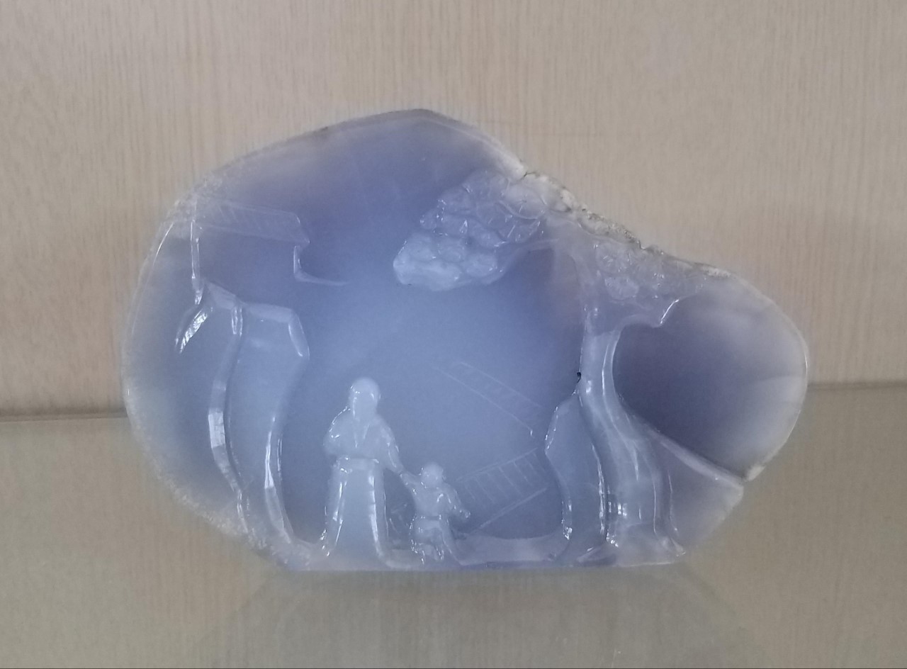 blue chalcedony carving