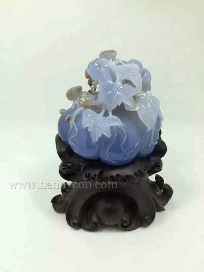 blue chalcedony carving